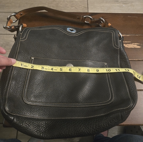 Genuine black leather coach shoulder purse - Picture 8 of 8